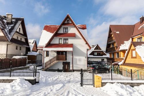 扎科帕內的住宿－Willa Serce Gór，雪中一群房子