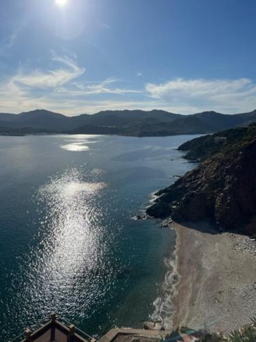 an aerial view of a large body of water at L'angolo di Filo in Teulada