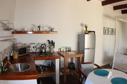Dapur atau dapur kecil di Langdam Guest Farm