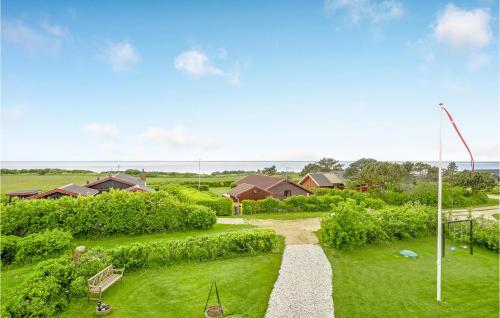 an aerial view of a yard with a pathway and houses at Lovely Home In Vestervig With Kitchen in Vestervig