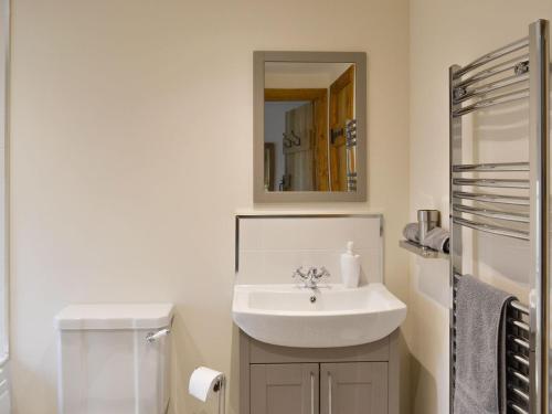 a bathroom with a sink and a mirror at Cowslip - Uk13138 in Barnby Moor