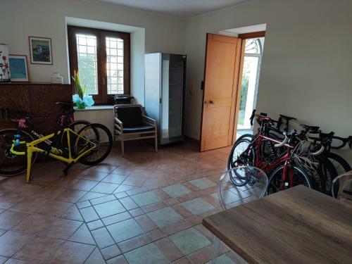 a room with a bunch of bikes parked in it at BBuSS Country Club in Catanzaro