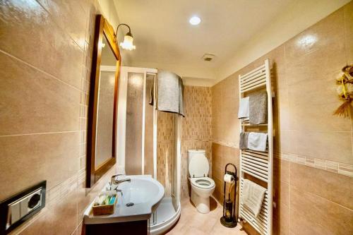 y baño con lavabo y aseo. en Residence Le stanze dei Visconti, en Voltaggio