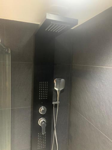 een douche met een douchekop in de badkamer bij La Perla de S.Valentin in Corralejo