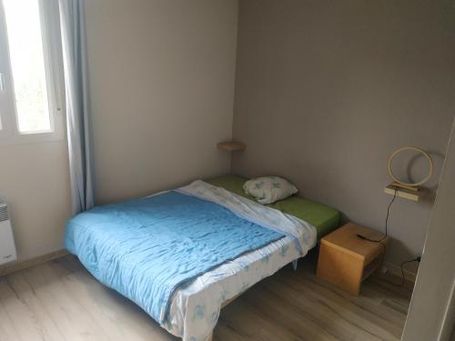 - une petite chambre avec un lit et un miroir dans l'établissement Chambre chez l'habitant quartier résidentiel, à Avignon