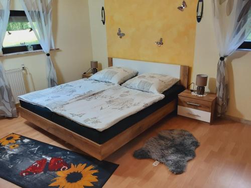 Кровать или кровати в номере Zum Goldenen Tal