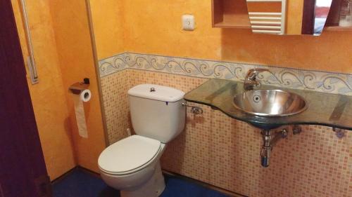 uma casa de banho com um WC e um lavatório em Piso céntrico y luminoso em Vitoria-Gasteiz