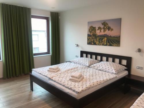 Postel nebo postele na pokoji v ubytování Vinařský dům V Zahradě