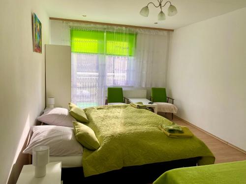 ヴィスワにあるVilla Orzechowskiのベッドルーム1室(ベッド2台、窓付)