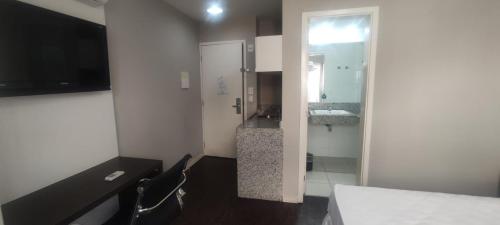 Ένα μπάνιο στο Apartamento San Diego Pampulha Propriedade Particular