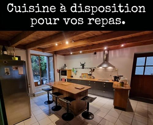 Dapur atau dapur kecil di Les Jardins de Kuz - Baleine