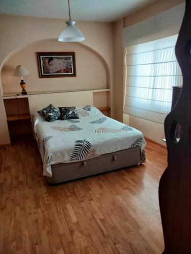 a bedroom with a bed in a room at Espacioso piso en el corazón de Oliva in Oliva