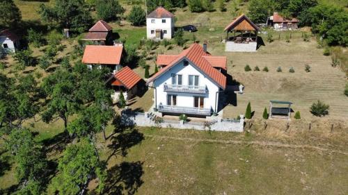 an aerial view of a house on a hill at Vila Bogicevic in Nova Varoš