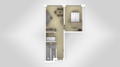 a rendering of a floor plan of a condo at Natur Residence Kaiser Hans in Schenna