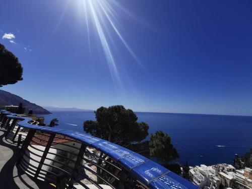 a view of the ocean from a bus at Villa Mirella Sea View Apartments in Positano