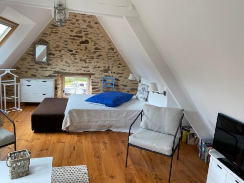 Ένα ή περισσότερα κρεβάτια σε δωμάτιο στο La Glycine