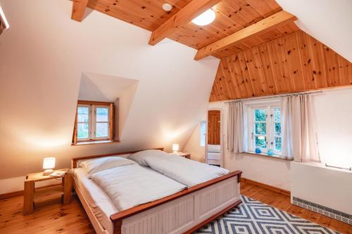 Postel nebo postele na pokoji v ubytování Reethus Deichseele