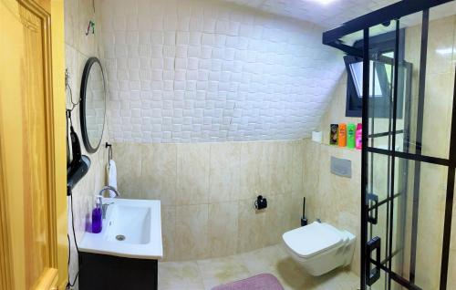 a bathroom with a sink and a toilet at İnziva Bungalow1 in Ardeşen