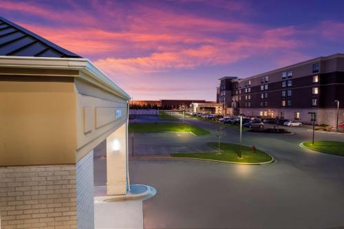 a view of a parking lot from a building at Sonesta Select Detroit Novi in Novi