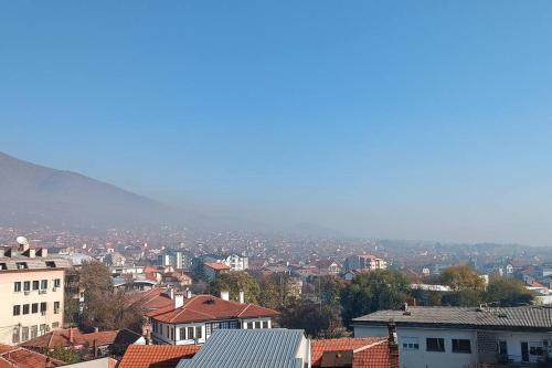 a view of a city with houses and buildings at Vranje City Center, Penthouse Delux Apartment in Vranje