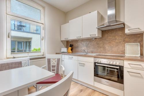 Dapur atau dapur kecil di Strandvilla an der Kaiserwiese