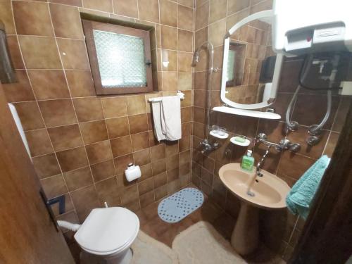 La petite salle de bains est pourvue de toilettes et d'un lavabo. dans l'établissement Vikendica odmor za dusu, à Visoko