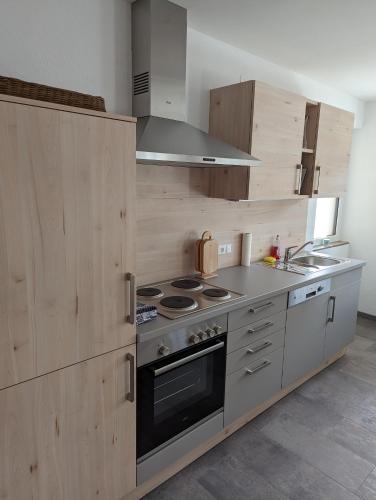 Köök või kööginurk majutusasutuses Ferienwohnung Rosenbaum