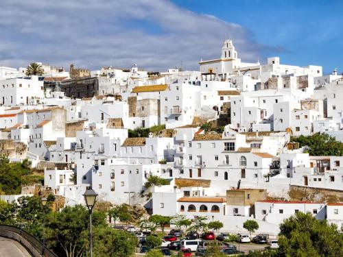 a white village on top of a hill at Vejer de la Frontera Luis in Vejer de la Frontera