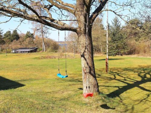 a tree with two swings on it in a field at 7 person holiday home in Skals-By Traum in Skals