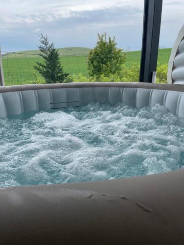 eine Whirlpool-Badewanne mit Wasser in der Unterkunft NatureZone in Eger