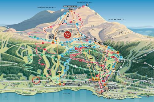 a map of a ski resort with attractions at Stunning Apartment in View Are Ski in - Vm8 Lift in Åre