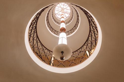 a chandelier hanging from a ceiling at Sommerro in Oslo