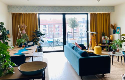 Część wypoczynkowa w obiekcie Cozy two bedroom Apartment near city centre Gent
