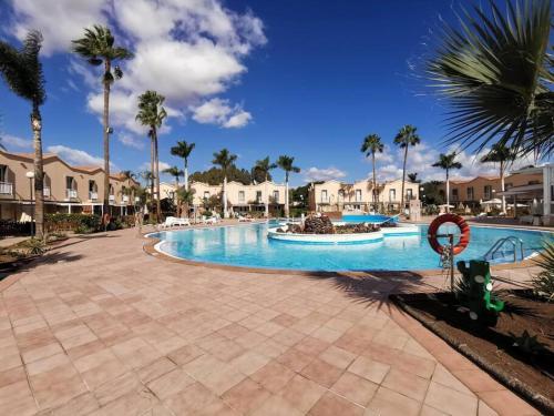 una piscina in un resort con palme di VILLA LUZ SUITE a Maspalomas