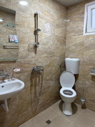 uma casa de banho com um WC e um lavatório em Suhin Dol Hotel em Belimel