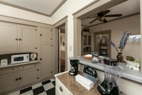 una cocina con licuadora en una encimera en Memphis Belvedere Suites Studio, en Memphis