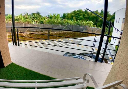 a view of a skate park from a balcony at Descanso y Confort 3 Luxury in La Tebaida
