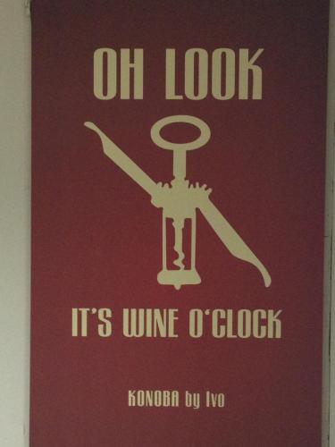 a sign that reads ol look its wine o clock at Design Studios SVI-MI in Zagreb