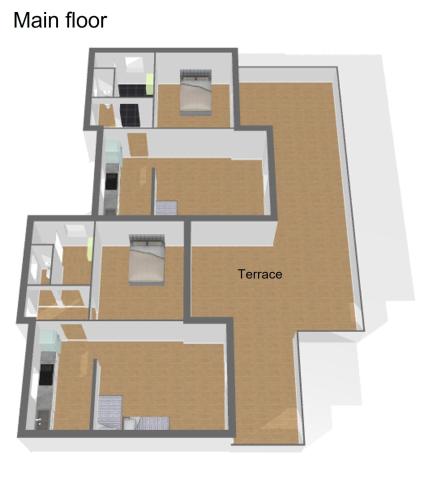 a floor plan of a house at Belvedere de Canaloro in Sari Solenzara