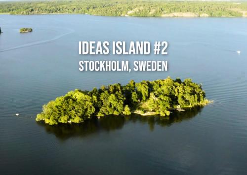 a small island in the water with the words ideas island at Escape to Your Very Own Private Island - Just 30 Minutes from Stockholm in Svartsjö