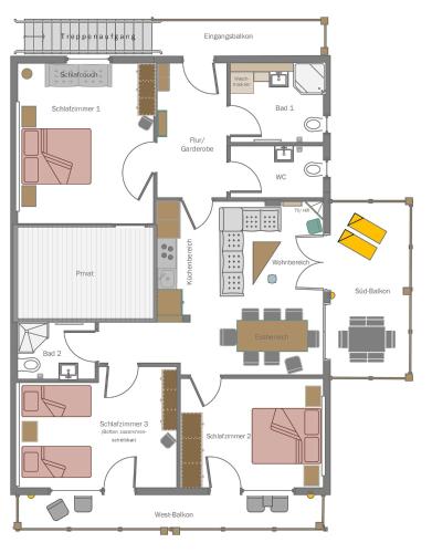 Půdorys ubytování Traumferienwohnung Alpenliebe Sommer-Hörnerbahnen kostenlos