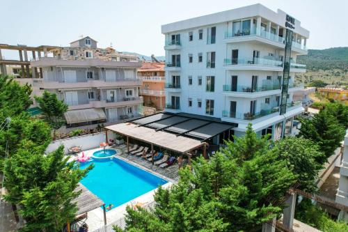 A view of the pool at 6 Milje Hotel or nearby