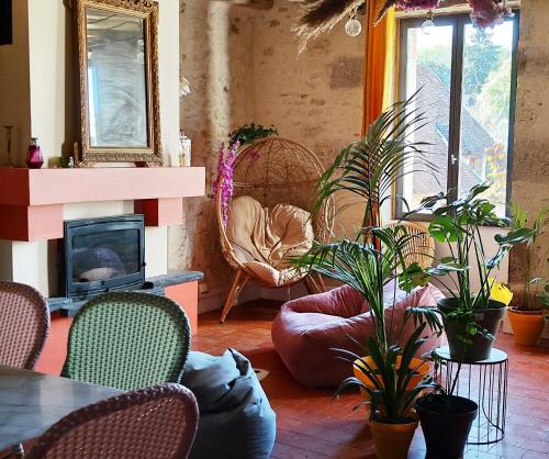 Posedenie v ubytovaní Ancien hôtel particulier avec patio