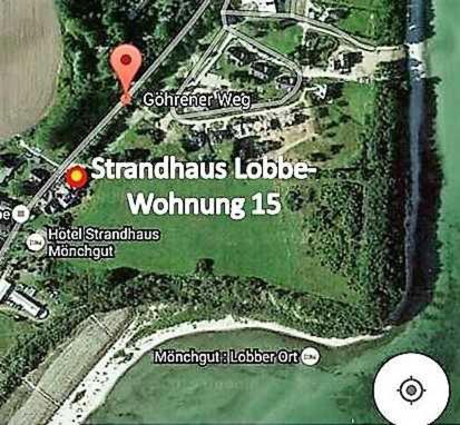 a map of the approximate location of the saratoga lodgeigham at Strandhaus Lobbe 45481 in Lobbe