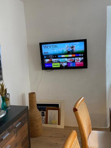 TV a/nebo společenská místnost v ubytování Helles, gemütliches Haus mit Moselblick