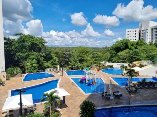 a view of the pool at a resort at Park Veredas Flat Service in Rio Quente
