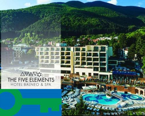 a view of a hotel building and a resort at The Five Elements Hotel and SPA in Sapareva Banya