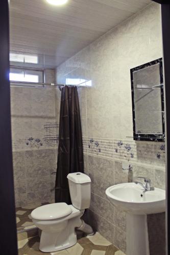 a bathroom with a toilet and a sink at guest house guru in Kutaisi