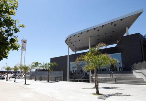 un edificio con una palmera delante de él en Anfitrión particular, en Castellón de la Plana