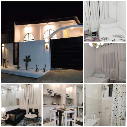 a collage of photos of a living room and a kitchen at Cactus villa 2 in General Santos